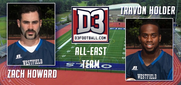 Composite image of Zach Howard and Travon Holder who were both named to the 2018 D3Football.com All-East Region team.