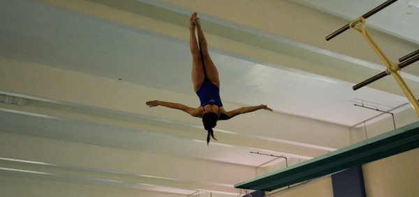 Monique Groux dives off the 3-meter board. (file photo)